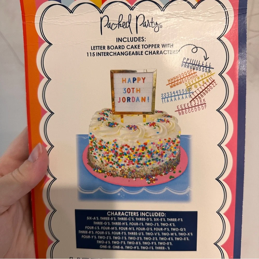 Celebrate in Style: Set of 2 Birthday Cake Toppers - Letter Board & Candelabra - Picture 3 of 5